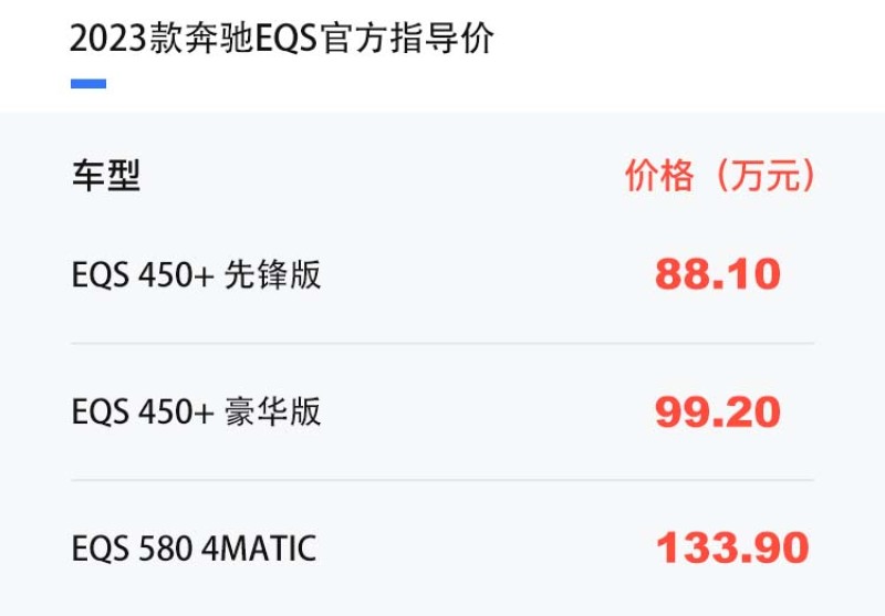 2023款奔驰EQS正式上市 售88.10万元起/配置优化调整插图