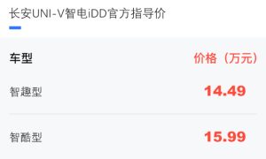 长安UNI-V智电iDD上市 售14.49-15.99万元缩略图