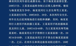 “高铁掌掴”事件调查结果，警方通报缩略图