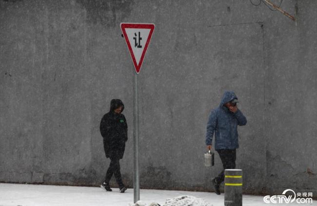 北京迎来大范围强降雪 市民雪中出行插图