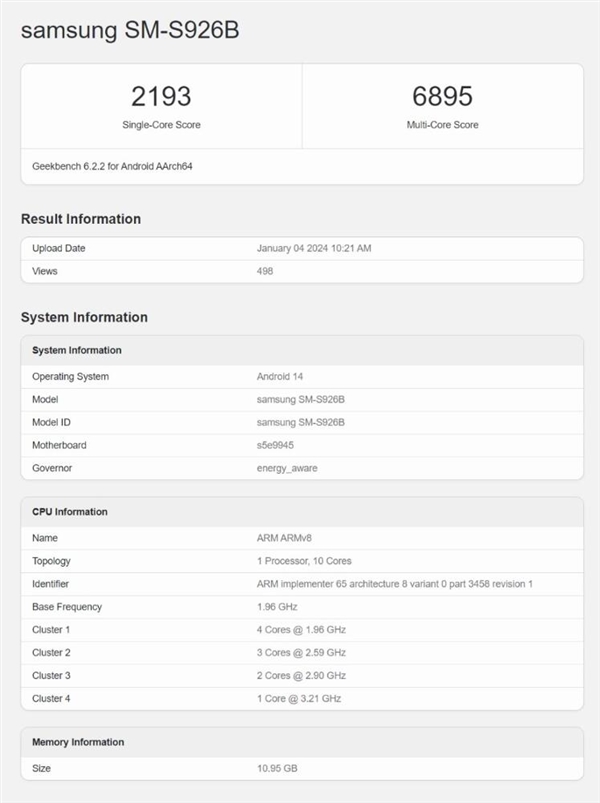 三星Galaxy S24系列现身跑分网站：Exynos版性能不及骁龙版插图1