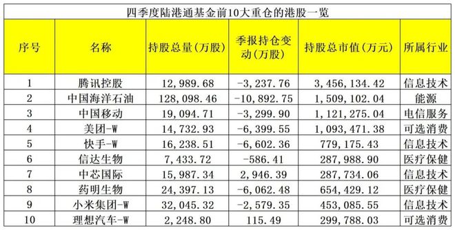 大举加仓这些股！港股基金最新持仓插图1