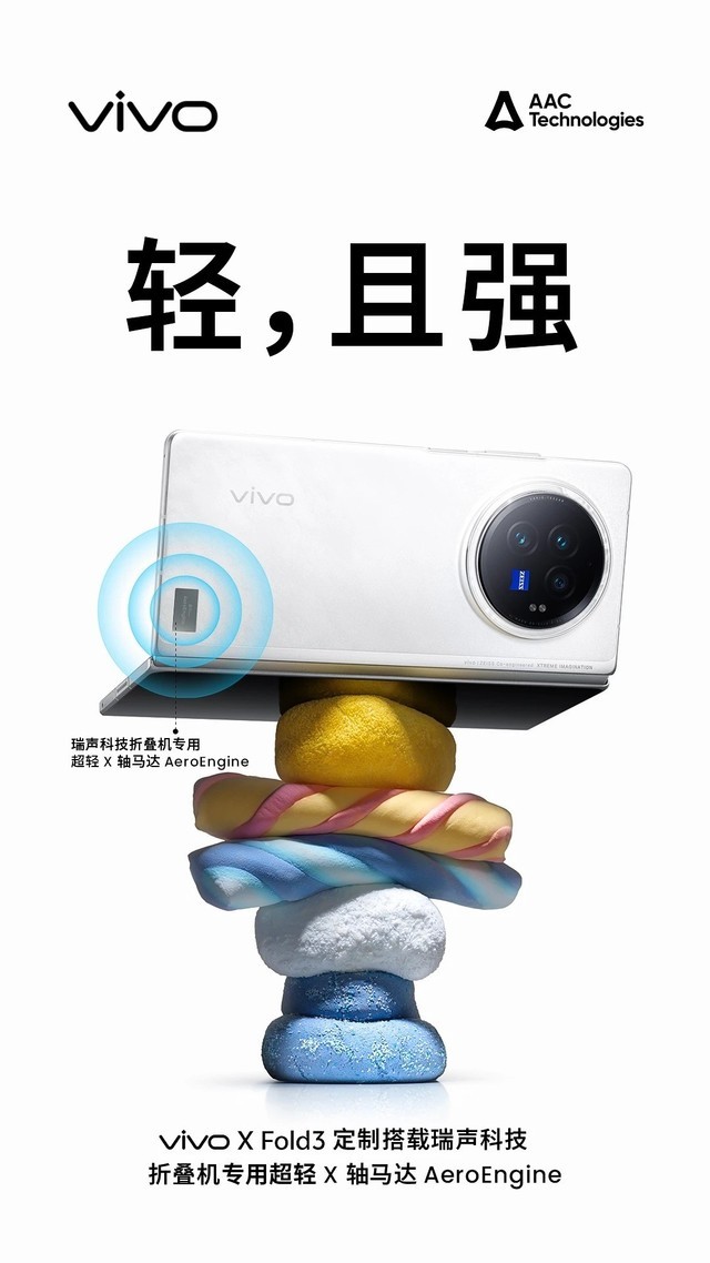 vivo X Fold3联合瑞声科技，独家定制首发Whisper扬声器和AeroEngineX轴马达插图1