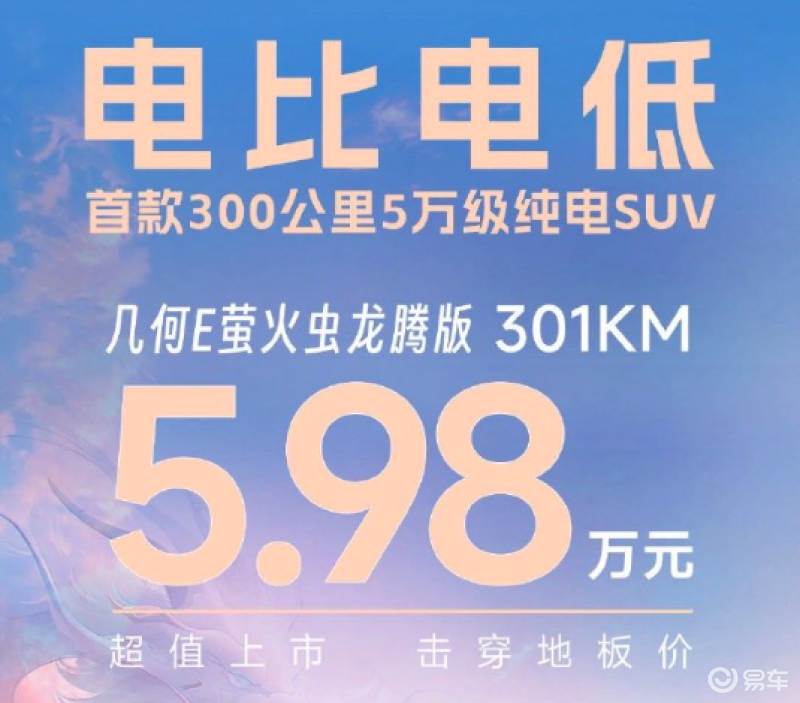 吉利几何E萤火虫龙腾版正式上市 售价5.98万元插图1