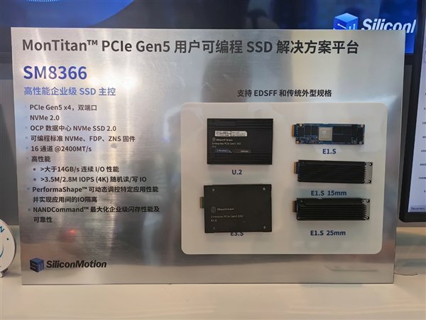 慧荣展示PCIe 5.0 SSD主控SM2508：读写双双满血14GB/s插图3