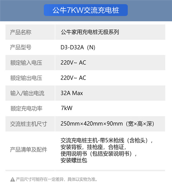 首发2519元 公牛推出7kW充电柱：1小时能充电60公里插图6