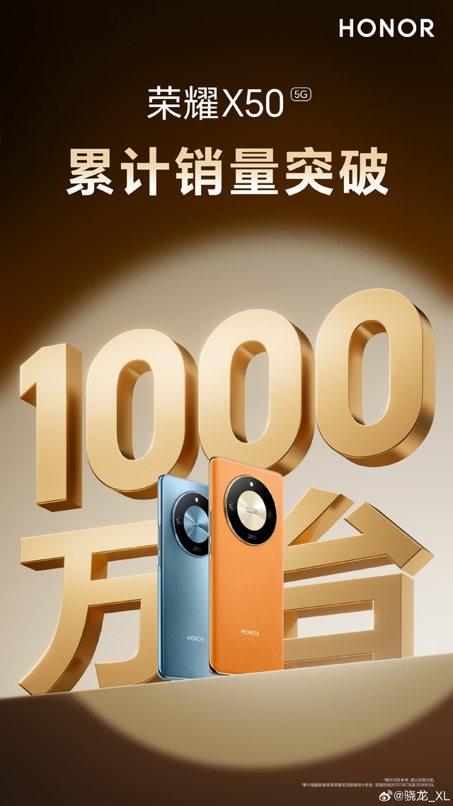 平均每月卖出100万台 荣耀X50累计销量突破1000万台插图