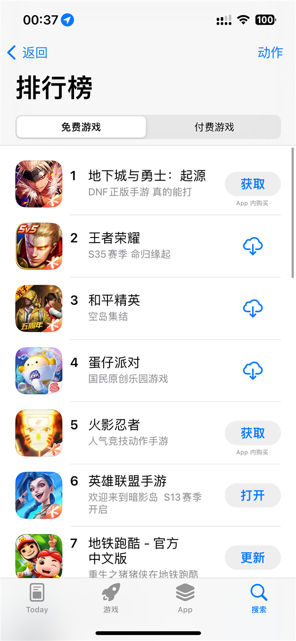 今天开服！腾讯《地下城与勇士》手游登顶苹果App Store榜第一 超越《王者荣耀》插图1