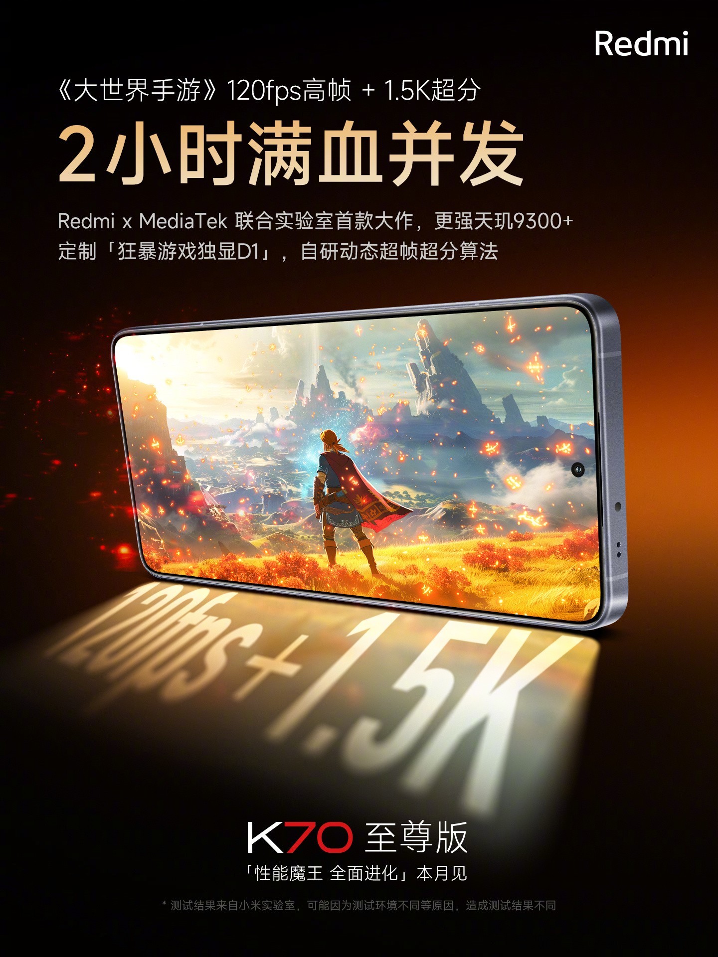 Redmi K70至尊版能玩塞尔达了？支持120帧+1.5K分辨率插图