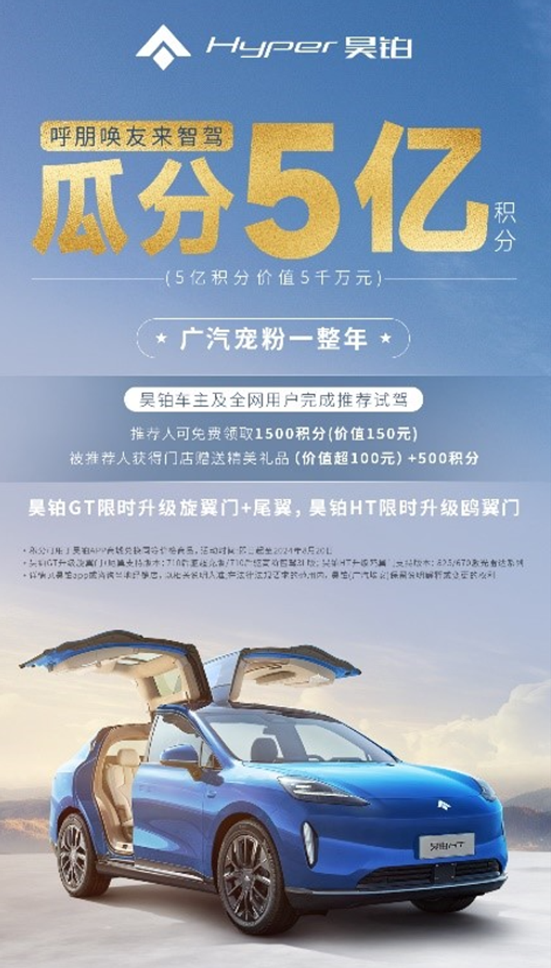 昊铂公布7月限时购车政策 GT车型可升级旋翼门和尾翼插图