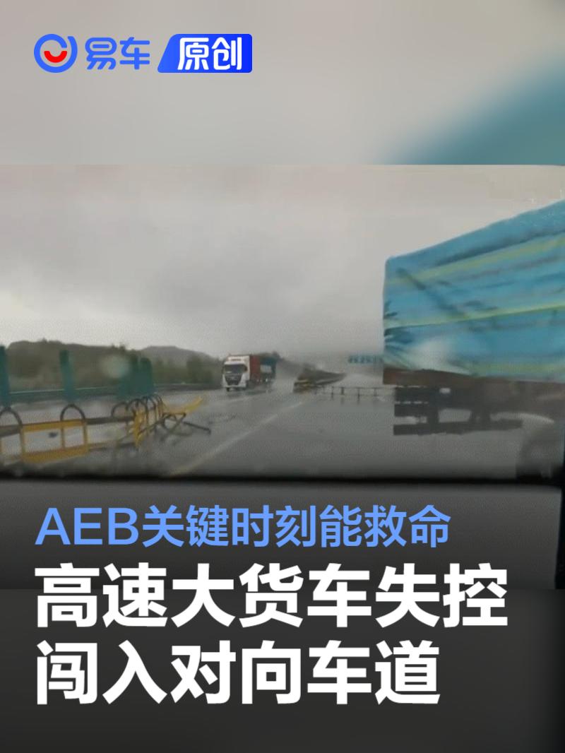 高速上大货车失控闯入对向车道 阿维塔12 AEB救车主一命插图