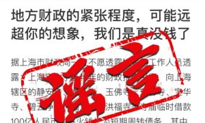 造谣”上海财政向寺庙借款100亿” 犯罪嫌疑人已被捕缩略图