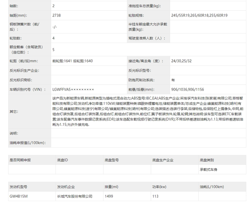 新款哈弗猛龙Hi4申报图发布 车灯/格栅全新设计插图3