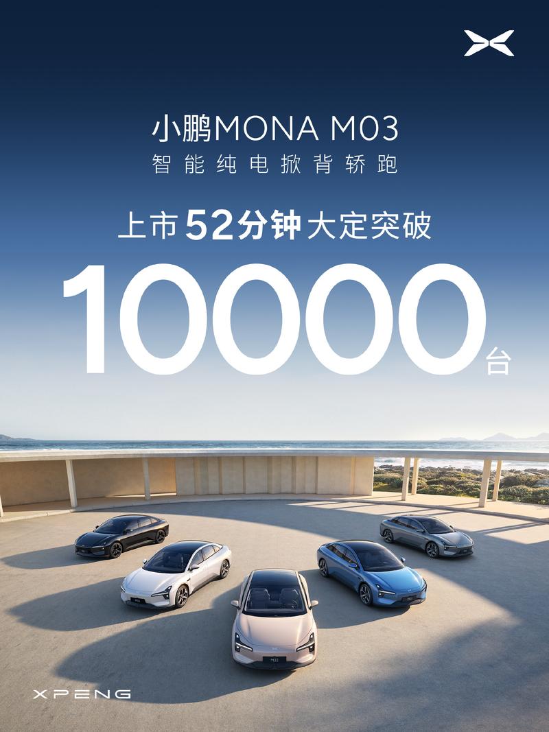 小鹏MONA M03上市52分钟大定突破10000台 售11.98万元起插图