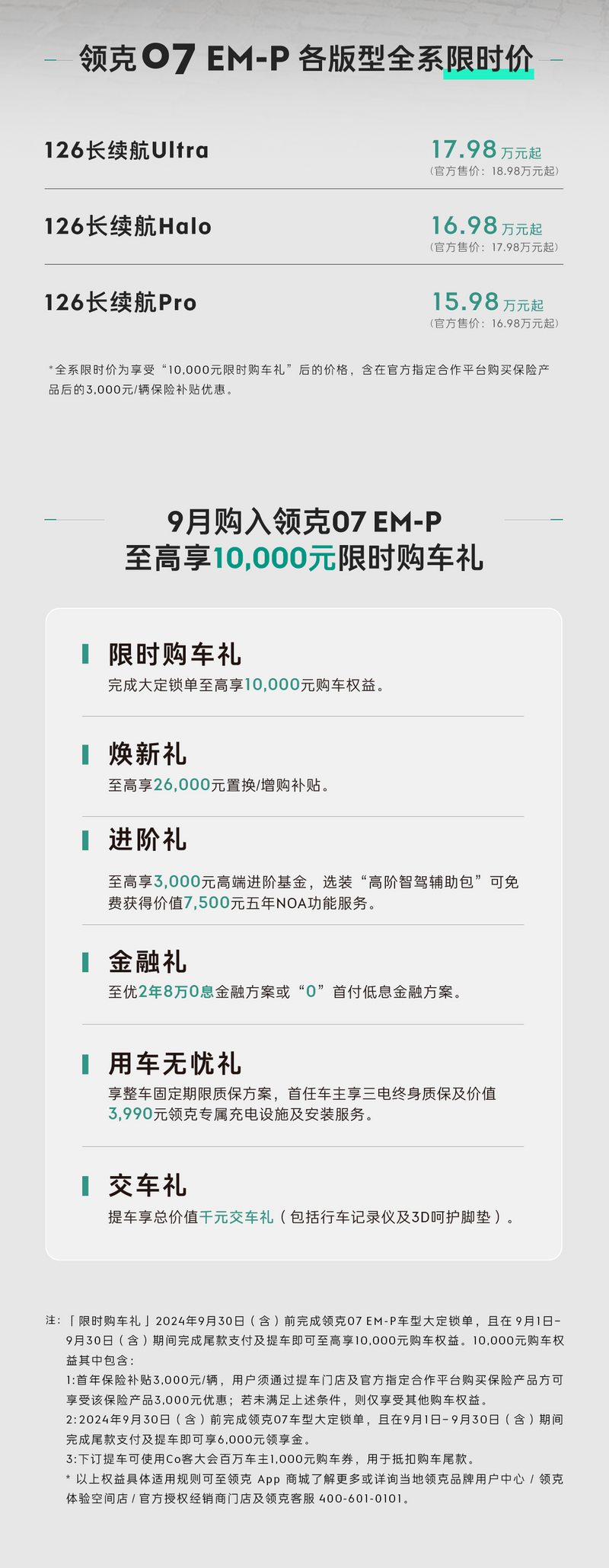 领克07 EM-P推9月限时优惠 限时价15.98万起/置换补贴2.6万元插图