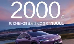 智界R7成了！单日大定破2000台 累计订单已超1.1万缩略图