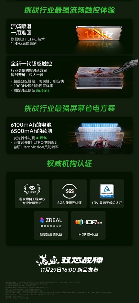 iQOO Neo10全系标配护眼超冠屏 搭载旗舰级F1发光器件插图5