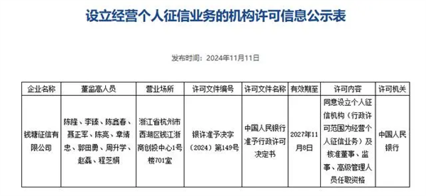 国内第三张个人征信牌照获批！花落蚂蚁集团持股公司插图