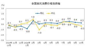 2024年10月全国居民消费价格同比上涨0.3%缩略图