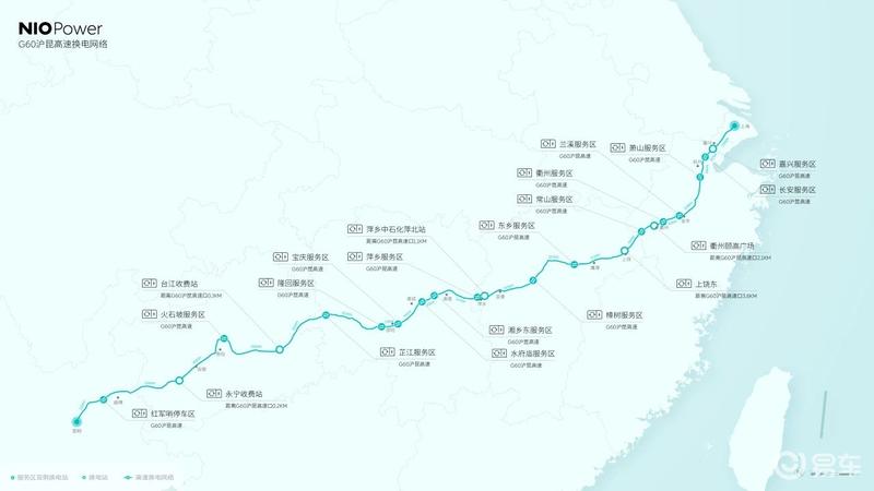 蔚来高速公路换电站建成900座 沪昆高速已全线通达插图1