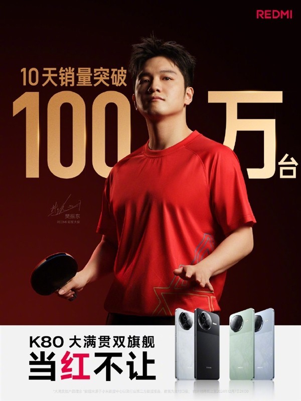 REDMI K80系列10天销量突破100万台！刷新K系列最快破百万纪录插图