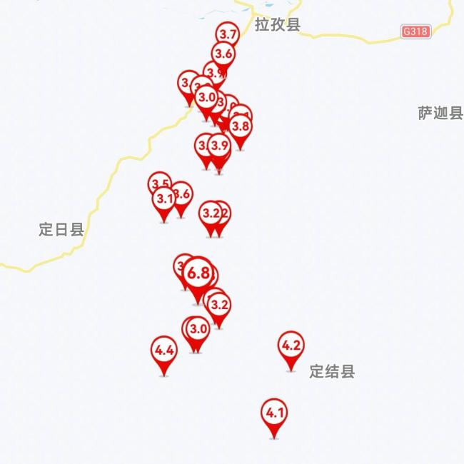 西藏定日县记录到余震515次 最大余震4.4级插图